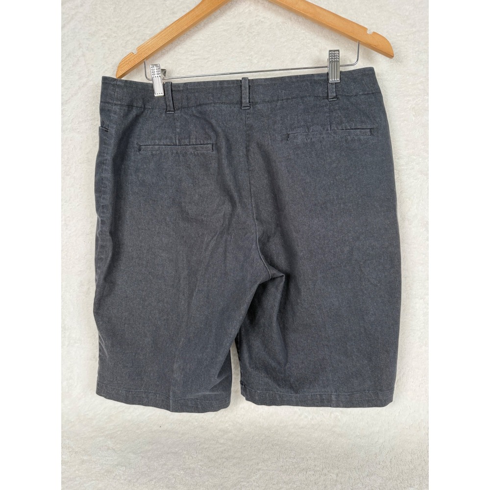 Talbots Walking Shorts Womens 14 Gray Classic Stretch Cotton Blend Bermuda - Picture 2 of 6